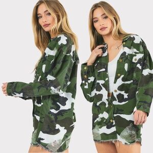 LONG SLEEVE CAMO DENIM SHIRT